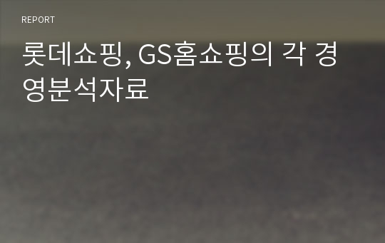 롯데쇼핑, GS홈쇼핑의 각 경영분석자료