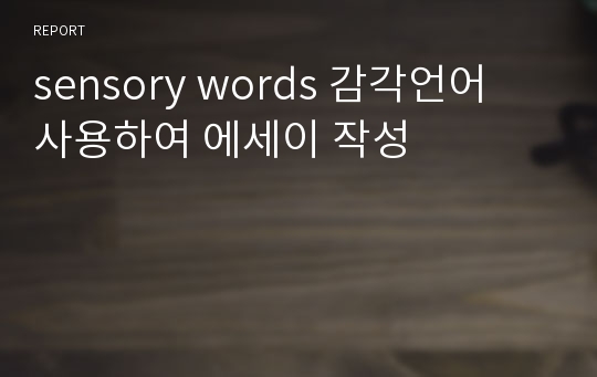 sensory words 감각언어 사용하여 에세이 작성