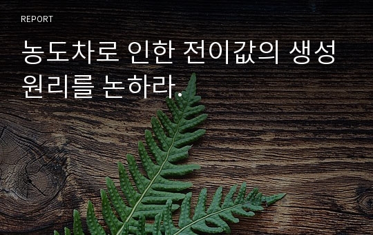 농도차로 인한 전이값의 생성원리를 논하라.