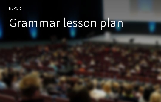 Grammar lesson plan