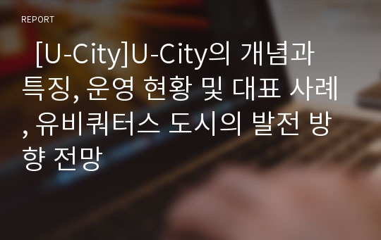   [U-City]U-City의 개념과 특징, 운영 현황 및 대표 사례, 유비쿼터스 도시의 발전 방향 전망