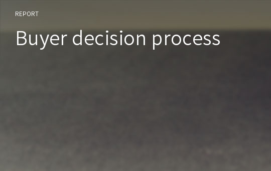 Buyer decision process