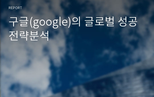 구글(google)의 글로벌 성공전략분석