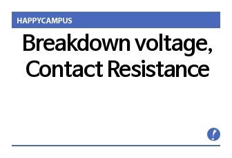 Breakdown voltage, Contact Resistance