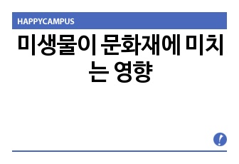 미생물이 문화재에 미치는 영향