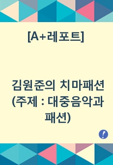 [A+레포트] 김원준의 치마패션 (주제 : 대중음악과 패션)