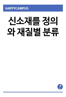 신소재를 정의와 재질별 분류