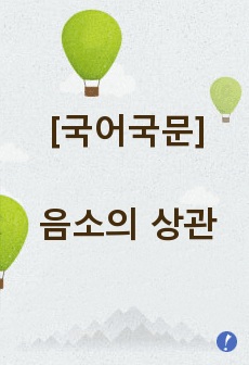 [국어국문]음소의 상관