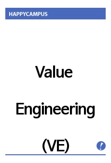 Value Engineering(VE),VE,원가절감,