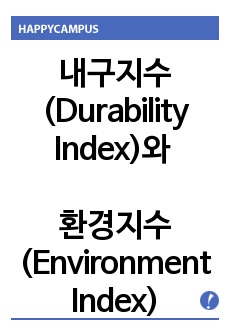 내구지수(Durability Index)와 환경지수(Environment Index),내구지수와환경지수,