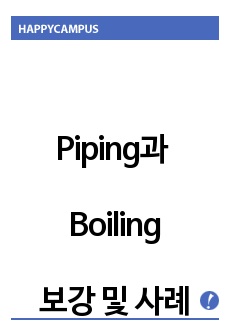 Piping과 Boiling , Piping과 Boiling 보강,Piping과 Boiling 사례