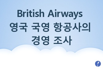 British Airways 영국 국영 항공사의 경영 조사