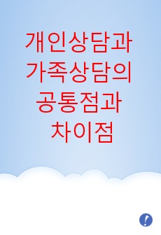 개인상담 과 가족상담의 공통점과 차이점을 서술해주세요 가족관계 내의 역기능적인 의사소통 관계의 예를 설명하고, 초래되어지는 문제점을 설명하시오4