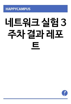 네트워크 실험 3주차 결과 레포트