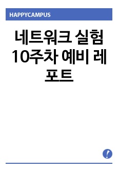 네트워크 실험 10주차 예비 레포트