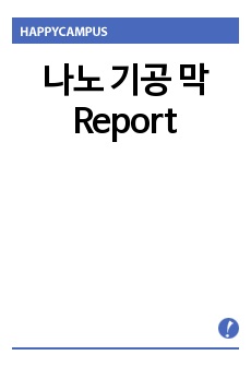 나노 기공 막 Report