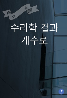 수리학 결과 개수로