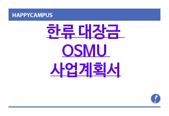 한류 대장금 OSMU 사업계획서
