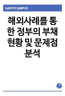 해외사례를 통한 정부의 부채 현황 및 문제점 분석