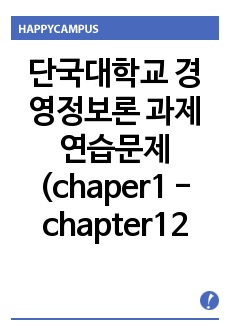 단국대학교 경영정보론 과제 연습문제 (chaper1 - chapter12)