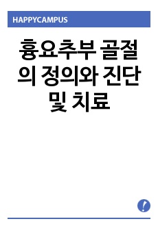 흉요추부 골절의 정의와 진단 및 치료