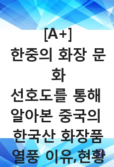 한․중의 화장 문화 및 선호도를 통해 알아본 중국의 한국산 화장품 열풍 이유와 진출현황