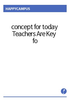 concept for today - Teachers Are Key for Student