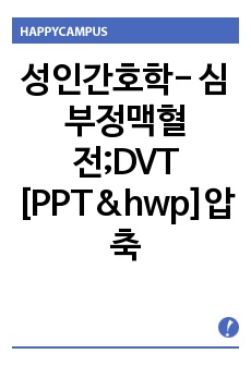 성인간호학- 심부정맥혈전;DVT [PPT&hwp]압축