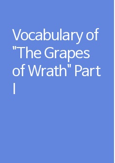 Vocabulary of "The Grapes of Wrath" Part I