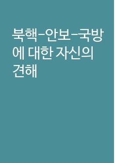 북핵-안보-국방에 대한 자신의 견해