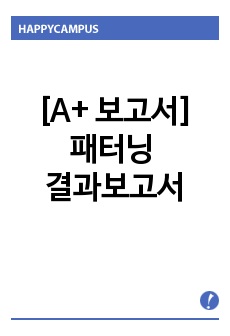 [A+ 보고서]패터닝 결과보고서