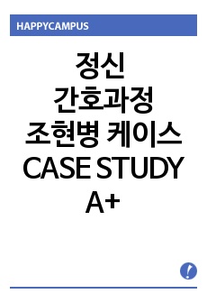 정신 간호과정, 조현병 케이스, A+