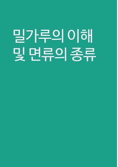 밀가루의 이해 및 면류의 종류