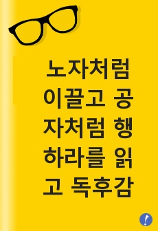 노자처럼 이끌고 공자처럼 행하라를 읽고 독후감