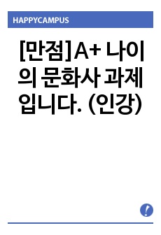 [만점]A+ 나이의 문화사 과제 입니다. (인강)