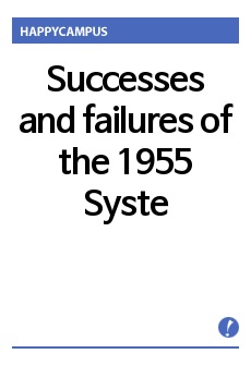 Successes and failures of the 1955 System in Japan