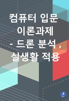 컴퓨터 입문 이론과제- 드론 분석 및 실생활 적용