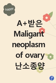 A+칭찬받은 자료 Maligant neoplasm of ovary 난소종양 난소암 난소악성종양 여성간호학 case study 간호진단 3개 과정 2개/ 출혈위험성, 급성통증