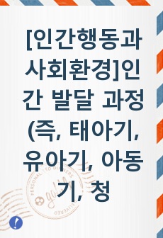 [인간행동과사회환경]인간 발달 과정 (즉, 태아기, 유아기, 아동기, 청소년기, 청년기, 장년기, 노년기) 중 본인이 특별히 더 관심이 있는 시기를 정하여 그 시기의 발달이 왜 중요하며, 어떤 주요한 발달 과업을 이..