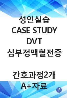 성인간호)중환자DVT_심부정맥혈전증(간호과정2개: 비효율적 말초조직관류, 출혈위험성+간호진단5개)