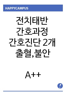 전치태반 간호과정 간호진단 2개 출혈,불안