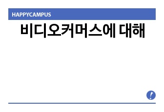 비디오커머스에 대해