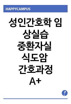 중환자실 식도암 간호과정