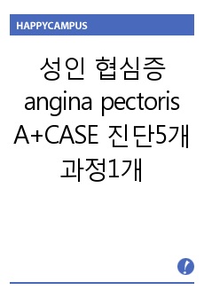 성인 협심증 angina pectoris A+CASE 진단5개 과정1개