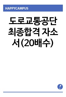 도로교통공단 최종합격 자소서(20배수)