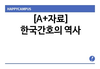 [A+자료]한국간호의 역사