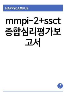 mmpi-2+ssct 종합심리평가보고서