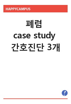 폐렴 케이스 간호진단 3개