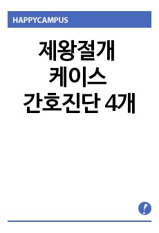 제왕절개 케이스  간호진단 4개