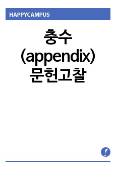 충수(appendix) 문헌고찰